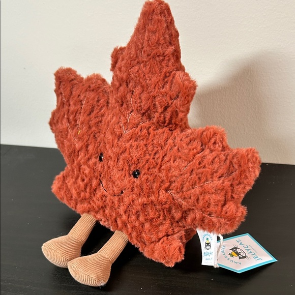 Jellycat Plush Maple Leaf Toy with Smiling Face - Picture 2 of 6